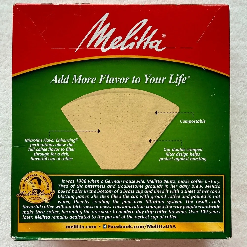Melitta #4 Cone Coffee‎ Filters Unbleached Natural Brown 100 Total Count NEW!
